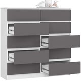 AKORD Komoda, 10 Predalov, Bela/Siva, (5000332083) | Shoptok.si