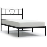  Metalni okvir za krevet s uzglavljem crni 90x190 cm | shoptok.hr
