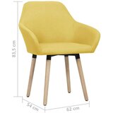  Blagovaonske stolice od tkanine 2 kom žute - Žuta 2 | shoptok.hr