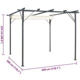  Pergola s pomičnim krovom krem bijela 3 x 3 m čelična | shoptok.hr