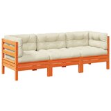 Maison Chic Seti vrtnega pohištva - Vrtna garnitura - Vrtni pohištvo set 3-delna z blazinami voščeno rjava, (21809379) | Shoptok.si