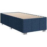 vidaXL Box spring postelja z vzmetnico modra 90x200 cm blago | Shoptok.si