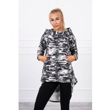 Kesi Long back hoodie camo gray+black Cene