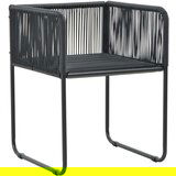 PVC 3-dijelni vrtni blagovaonski set od ratana crni | shoptok.hr