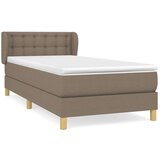  Box spring postelja z vzmetnico taupe 90x200 cm blago, (20895287) | Shoptok.si