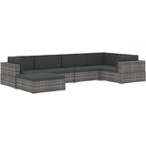 Modularni tabure s jastukom 1 kom od poliratana sivi | shoptok.hr