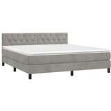  Box spring postelja z vzmetnico svetlo siva 160x200 cm žamet, (20846683) | Shoptok.si