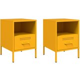 Maison Chic Dvo delni komplet Nočne omarice - Nočne mize gorčično rumena 36x39x50,5 cm jeklo, (21688532) Cene