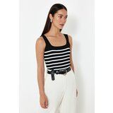 Trendyol Black Basic Striped Top Knitwear Blouse cene