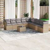  10-dijelni set vrtnih sofa s jastucima bež od poliratana Cijene
