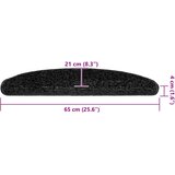  Prostirke za stepenice 20 kom 65x21x4 cm Crne poluokrugle velike | shoptok.hr