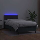  Box spring postelja z vzmetnico LED črna 80x200 cm umetno usnje, (20724741) | Shoptok.si