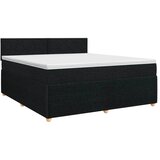 Boxspring krevet s madracem Crna 160 x 200 cm Tkanina - Crna 160 x 200 cm Dizajn s rombovima | shoptok.hr