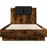  Okvir za krevet s uzglavljem i LED svjetlima boja hrasta Smeđa 90 x 190 cm | shoptok.hr