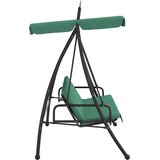  Vrtna klupa za ljuljanje s krovom zelena 198 cm tekstil i čelik | shoptok.hr