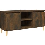 Maison Chic TV omarica - TV stojalo - Televizijska omarica z lesenimi nogami dimljeni hrast 103,5x35x50 cm, (21702322) | Shoptok.si