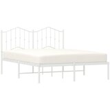  Metalni okvir za krevet s uzglavljem bijeli 135x190 cm | shoptok.hr