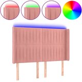 LED uzglavlje ružičasto 147x16x118/128 cm baršunasto | shoptok.hr