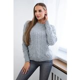 Kesi Sweater with cable weave in gray color | shoptok.hr