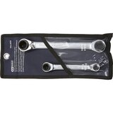 Ks Tools Komplet dvojnih obročastih ključev z ragljo GEARplus 4 v 1, preklopna izvedba, 2 kosa, širina zeva 8 - 19 mm | Shoptok.si