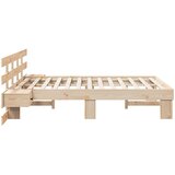  Krevetna konstrukcija Smeđa 120 x 200 cm Čvrsto borovo drvo | shoptok.hr