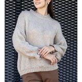 Gemre Light beige asymmetrical oversized sweater Castia | Shoptok.si