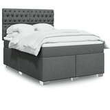vidaXL Box spring postelja z vzmetnico temno siva 140x200 cm blago | Shoptok.si
