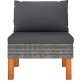 Maison Chic Sredinski kavč - Sofa - Kanape poli ratan in trden evkaliptusov les, (21726962) Cene