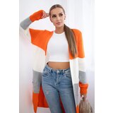 Kesi Cardigan Sweater on Straps Orange+Ecru | shoptok.hr