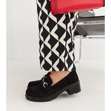Gemre Women's black heeled suede loafers Grisel | Shoptok.si