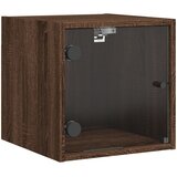  Noćni ormarić sa staklenim vratima boja hrasta 35 x 37 x 35 cm | shoptok.hr