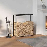 vidaXL Stalak za drva crni 110x30x116 cm čelik | shoptok.hr