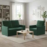  Set sofe 2 pcs Tamnozelena Baršun - Tamnozelena 1-Sjedalo + 2-Sjedalo (120 cm) | shoptok.hr