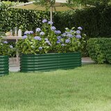 vidaXL Visoka greda iz prašno premazanega jekla 152x40x36 cm zelena Cene