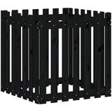 Maison Chic Vrtno korito - Greda - Cvetlični Lonec z ograjico črno 70x70x70 cm trdna borovina, (21790219) | Shoptok.si