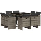  9-dijelni vrtni blagovaonski set sivi od poliratana | shoptok.hr
