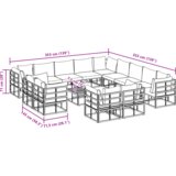 vidaXL Sjedeća garnitura za vrt 14 pcs Crna 70 x 70 x 32 cm Aluminij | shoptok.hr