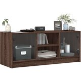 vidaXL TV omarica s steklenimi vrati rjavi hrast 102x37x42 cm | Shoptok.si