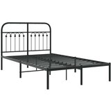 Metalni okvir za krevet s uzglavljem crni 120x200 cm | shoptok.hr