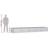  Povišena vrtna gredica 400 x 80 x 45 cm pocinčani čelik srebrna | shoptok.hr