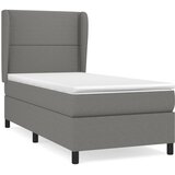  Box spring postelja z vzmetnico temno siva 90x200 cm blago | Shoptok.si