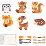 Creative Set of Embroidery Felt Forest Animals 6pcs | Shoptok.si