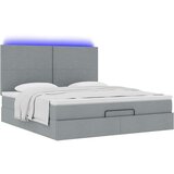vidaXL Otomanski posteljni okvir z vzmetnico siv 180x200 cm blago, (21653209) | Shoptok.si
