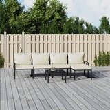 The Living Store Vrtna sedežna garnitura 6-delna s peščenimi blazinami jeklo - Vrtna Garnitura, (21473161) | Shoptok.si