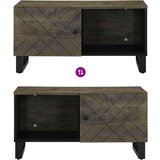 vidaXL Klubska mizica črna 80x50x40 cm trden mangov les | Shoptok.si