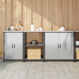 vidaXL Set za kuhinjsku pohranu 3 pcs Srebro 210 x 50 x 92 cm | shoptok.hr