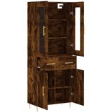  Visoka komoda dimljeni hrast 69 5x34x180 cm konstruiranog drva | shoptok.hr