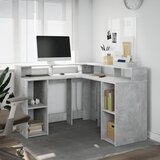  Radni stol s LED svjetlima sivi 130x130x91 cm konstruirano drvo | shoptok.hr