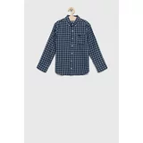 Abercrombie & Fitch Dječja pamučna košulja boja: tamno plava
