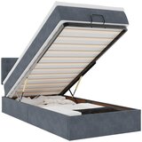 Maison Chic Otomanski Posteljni okvir - Enojna postelja - Postelja za odrasle z vzmetnico siv 90x200 cm žamet-J2564, (21773757) | Shoptok.si